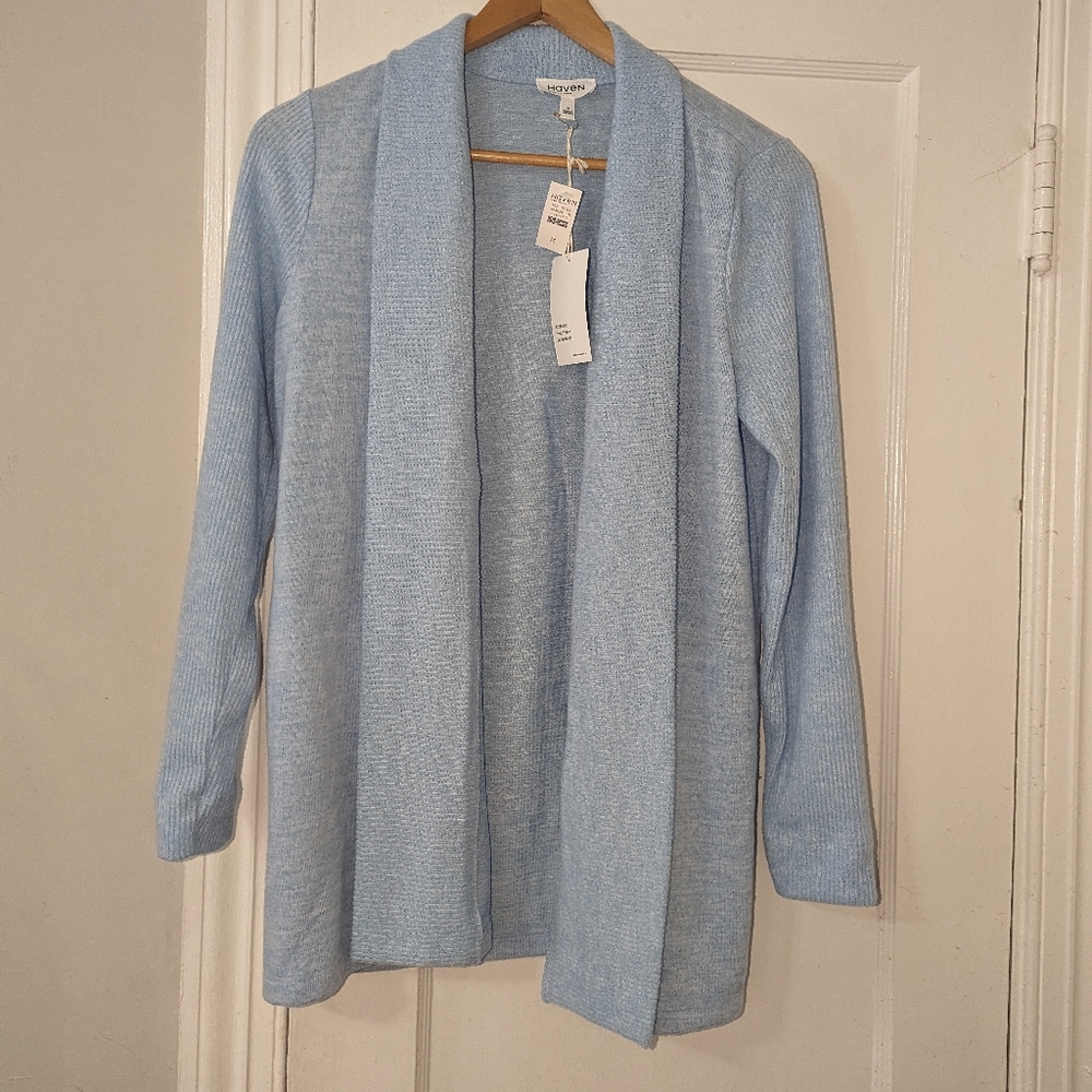 Haven Well Within Blue Cardigan Sweater NWT, size medium